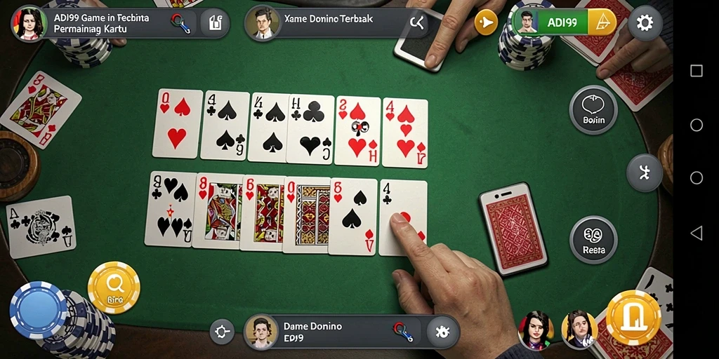 Tampilan gameplay seru dalam permainan Domino ADI99.