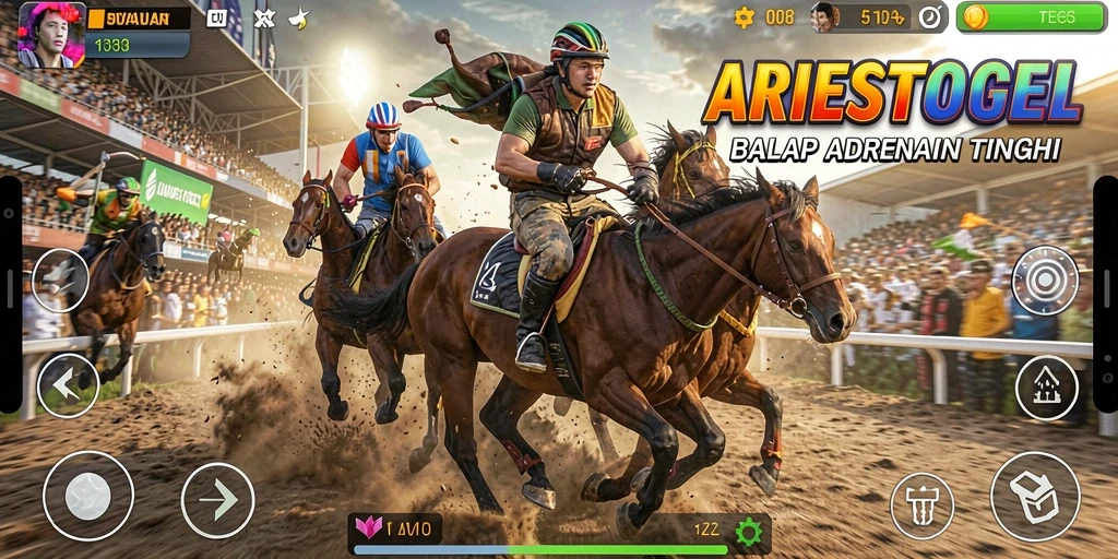 Tampilan gameplay ARIESTOGEL yang mendebarkan dan penuh aksi.
