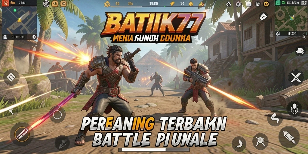 Tampilan menarik dari gameplay aksion Battle Royale di BATIK77.