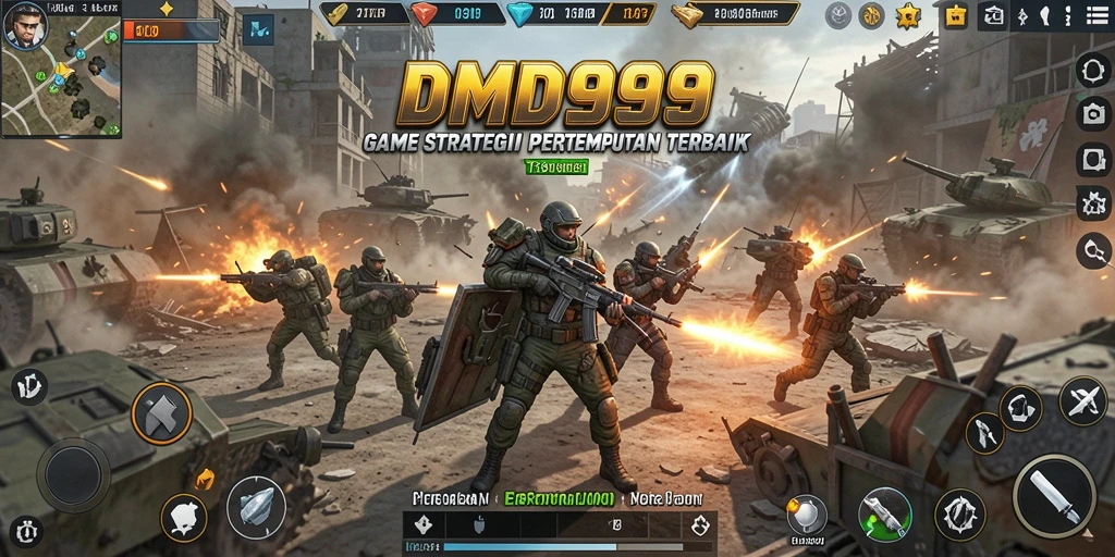 Tampilan gameplay seru dalam DMD999 dengan pertempuran strategis.