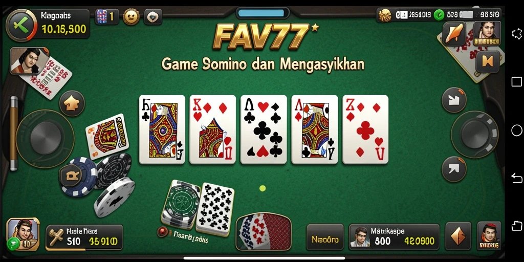 Tampilan grafis menarik dari gameplay Domino FAV77.