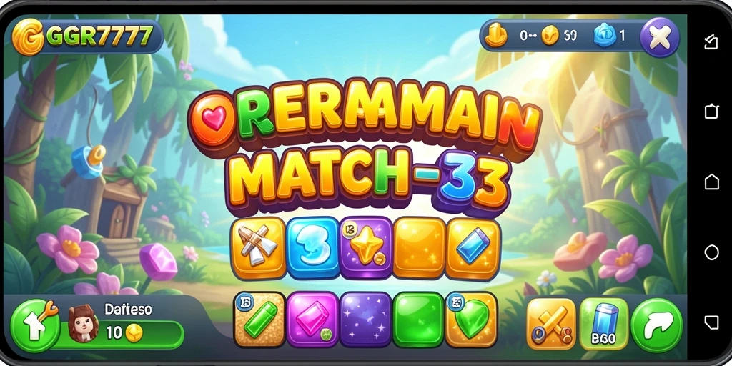 Screenshot gameplay GGR7777 yang menunjukkan keseruan permainan Match-3.