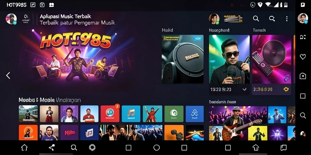 Tampilan screenshot HOT985 yang menggambarkan gameplay musik yang seru.