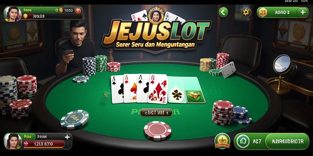 Tampilan gameplay Poker yang mendebarkan di JEJUSLOT.