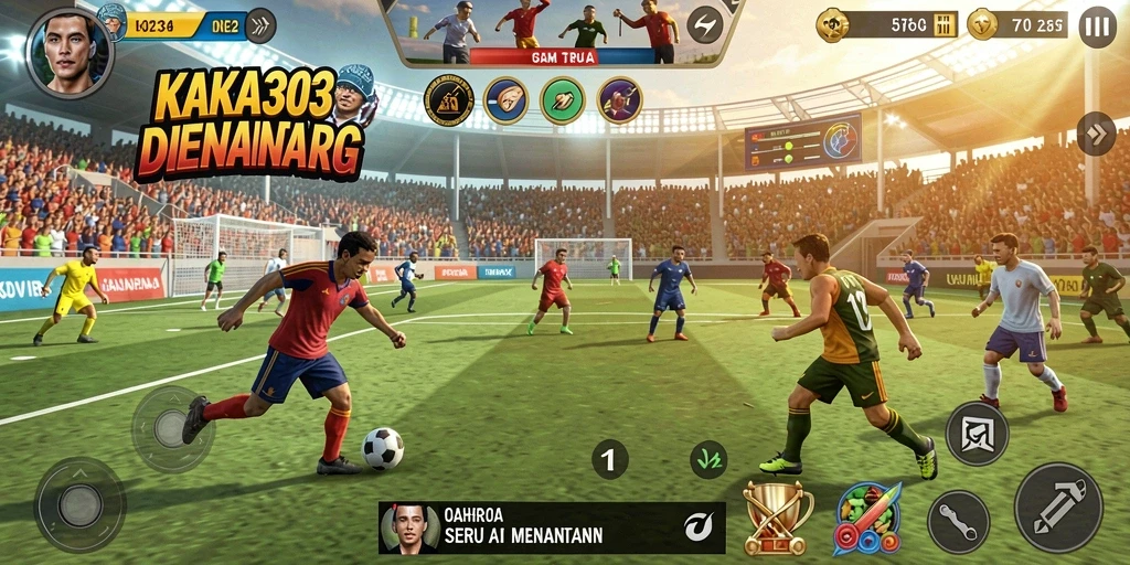 Tampilan utama gameplay KAKA303 dengan aksi olahraga yang seru.