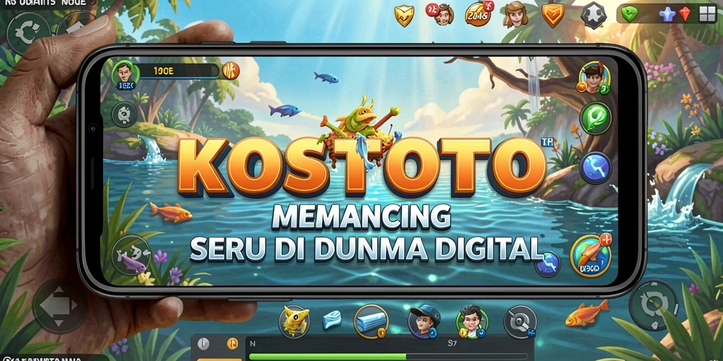 Screenshot KOSTOTO menunjukkan aksi memancing yang seru dan menantang.