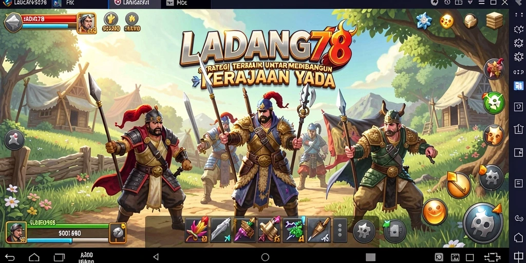 Tampilan aksi pertempuran strategis dalam LADANG78.