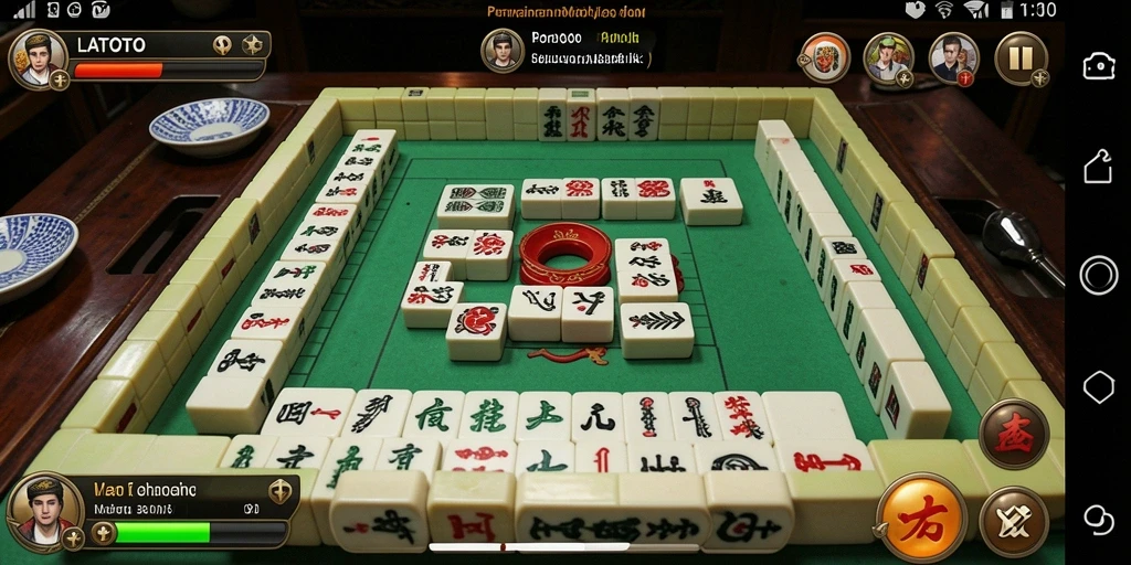 Screenshot LATOTO menunjukkan gameplay Mahjong yang seru dan interaktif.