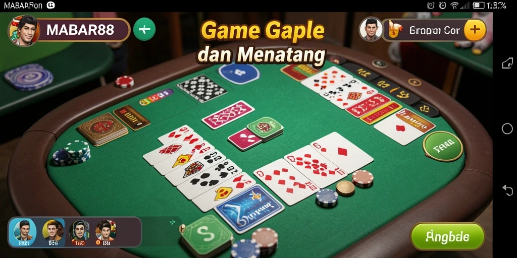 Tampilan gameplay Gaple yang seru dan interaktif di MABAR88.
