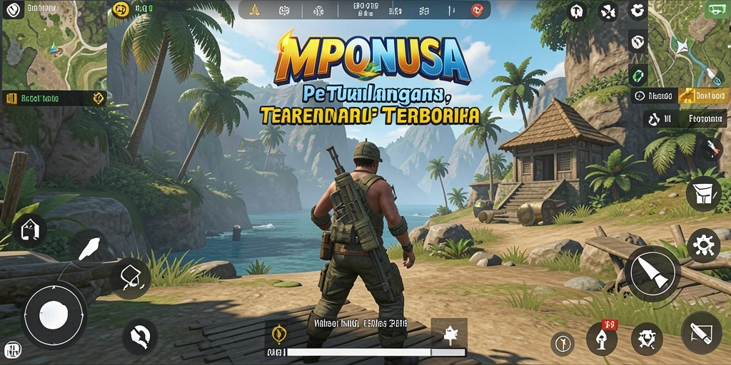 Screenshot gameplay MPONUSA yang menunjukkan eksplorasi dunia terbuka.
