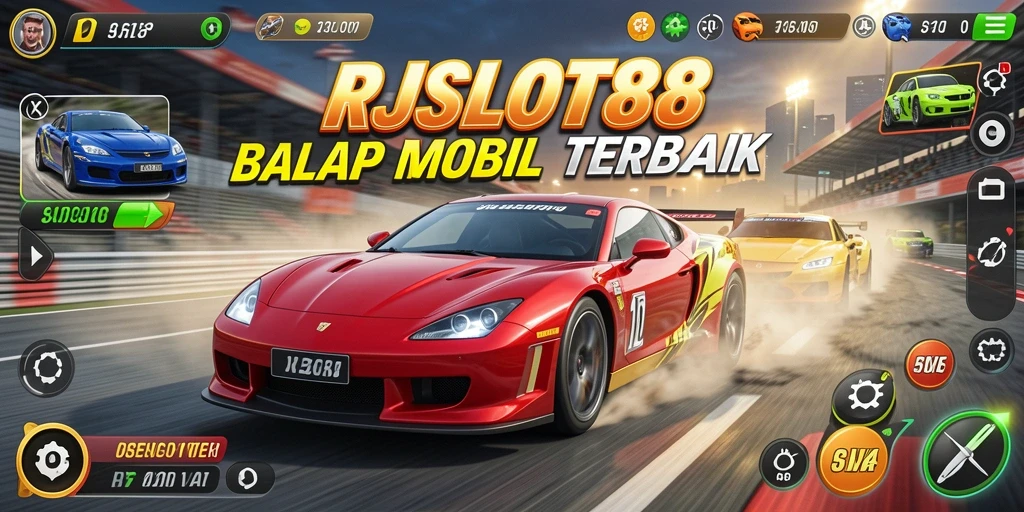 Tampilan gameplay RJSLOT88 yang mendebarkan dan penuh aksi balap.