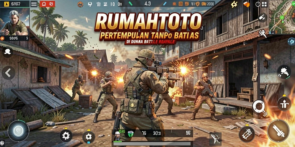 Gameplay seru dalam RUMAHTOTO Battle Royale yang menegangkan.