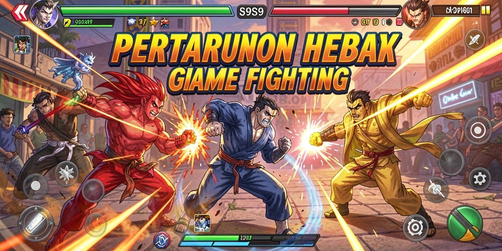 Gameplay pertarungan S9S9 yang seru dan mendebarkan.