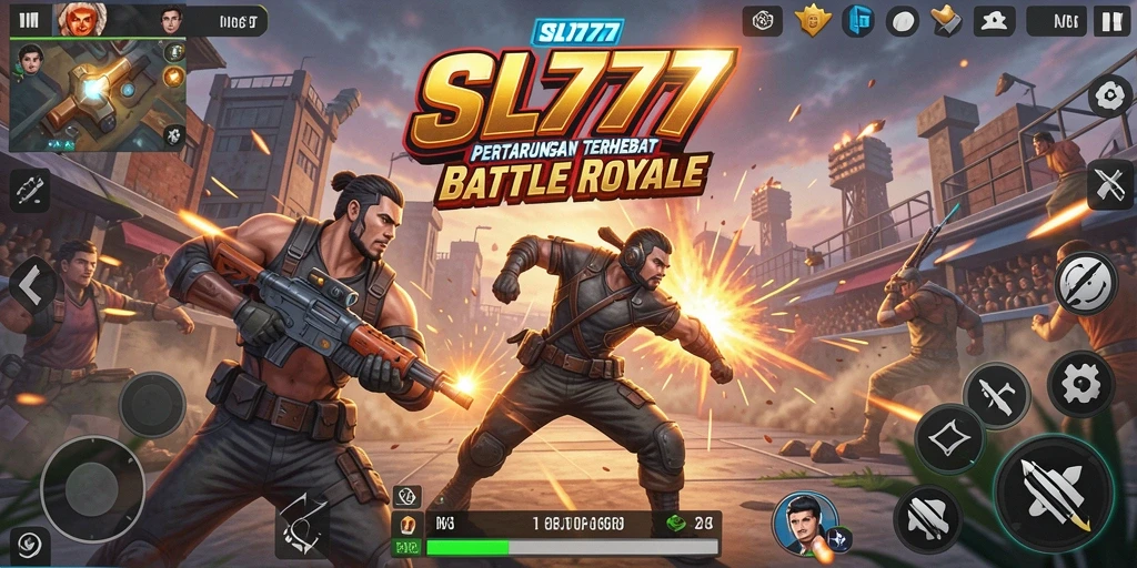 Tampilan gameplay seru dalam pertarungan Battle Royale di SL777.