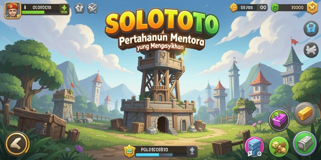 Tampilan gameplay menarik dalam SOLOTOTO dengan menara yang siap bertahan.