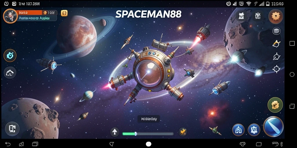 Tangkapan layar utama SPACEMAN88 menampilkan aksi seru di luar angkasa.