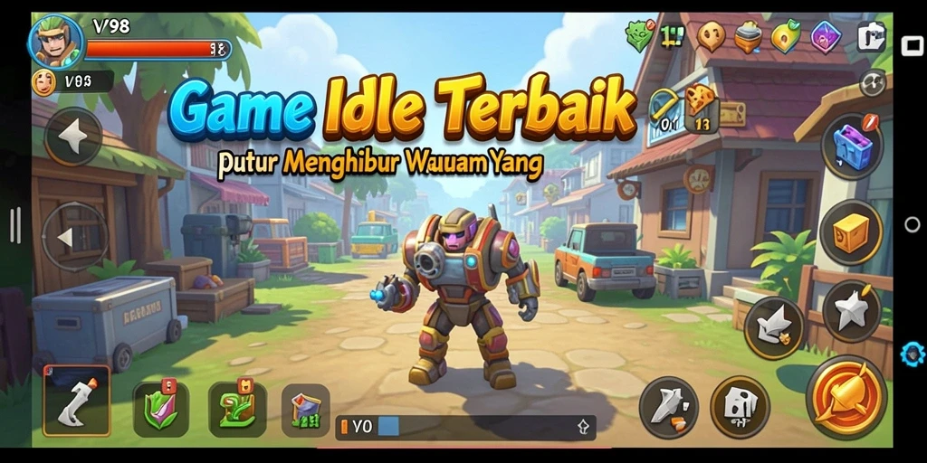 Tampilkan gameplay seru dan antarmuka V98 yang menarik.