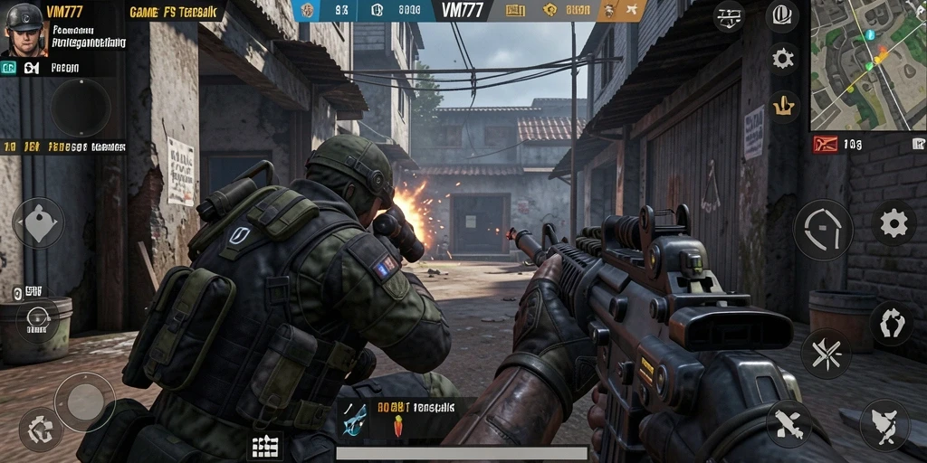 Screenshot gameplay VM777 menampilkan aksi menegangkan dan grafis berkualitas tinggi.